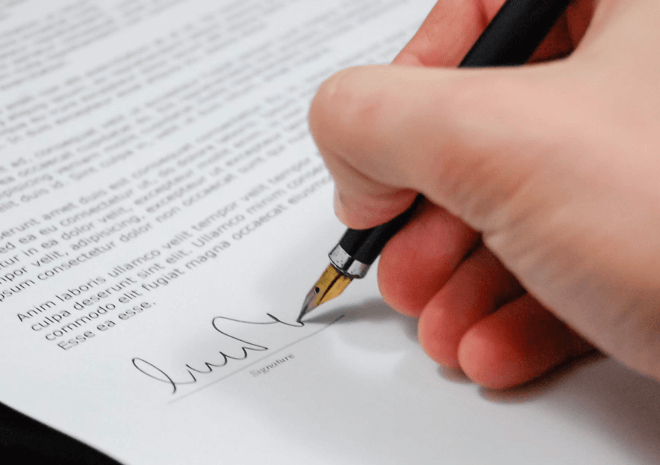 Signing on Agreement